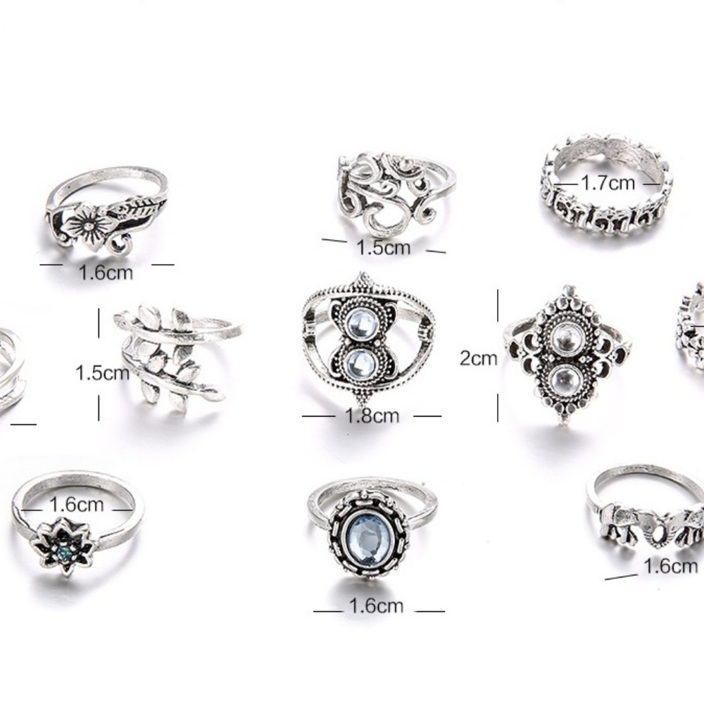 Silver Boho 11 Rings Set | 2 For $18 Jewelry Items - Picture 4 of 5
